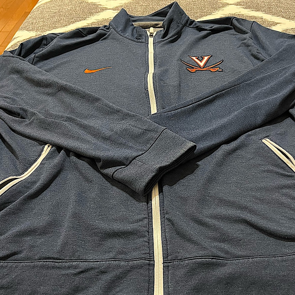 Mens NIKE DriFit Full Zip sweatshirt, Navy UVA Branded, XXXL